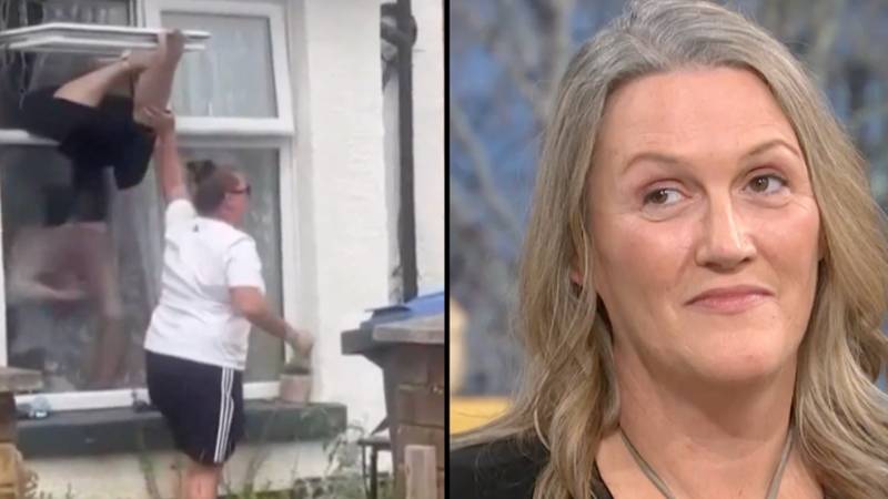 Woman who fell through window trying to break into house comes forward on national television