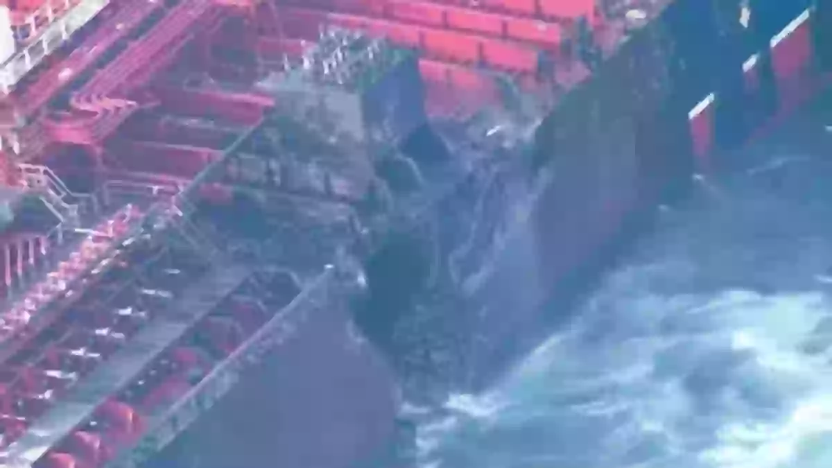 Trade Ship Exploding Newly released aerial footage shows devastating impact of explosion on ...