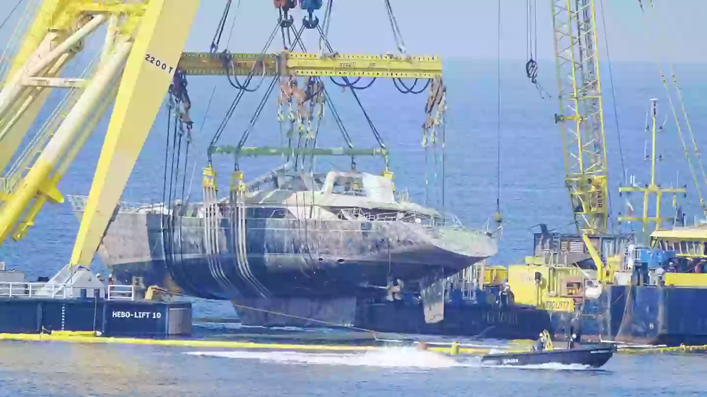 Images show Mike Lynch's superyacht above water for first time since ...