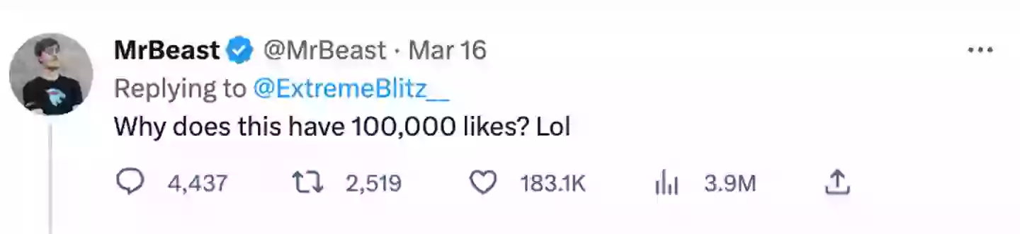 MrBeast forced to respond to viral tweet claiming he was dead