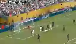 Gonzalo Garcia headed past Michele Di Gregorio for Real's only goal against Juventus (Image: DAZN)