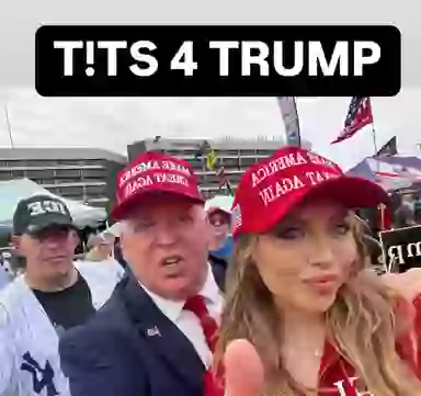 OnlyFans model who flashed the portal pulls the same stunt at Trump OnlyFans model who flashed the portal pulls the same stunt at Trump