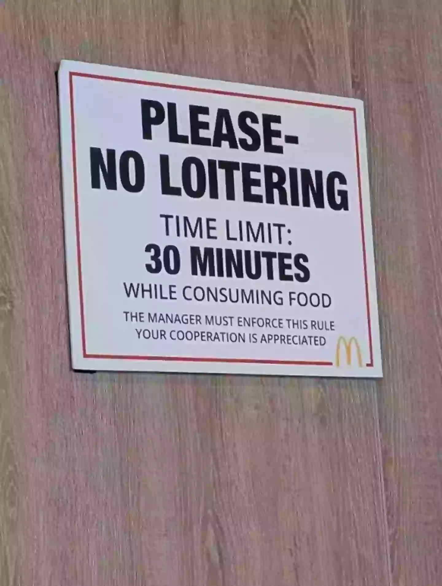 The sign was spotted by a Redditor at their local McDonald's (tgyo90/Reddit)