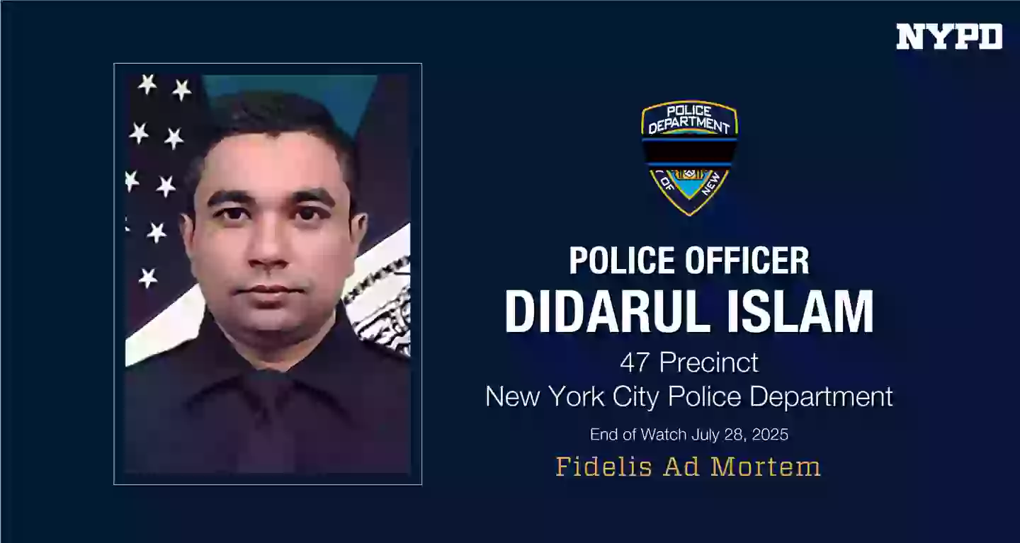 Officer Didarul Islam was killed in the shooting (X/NYPD News)