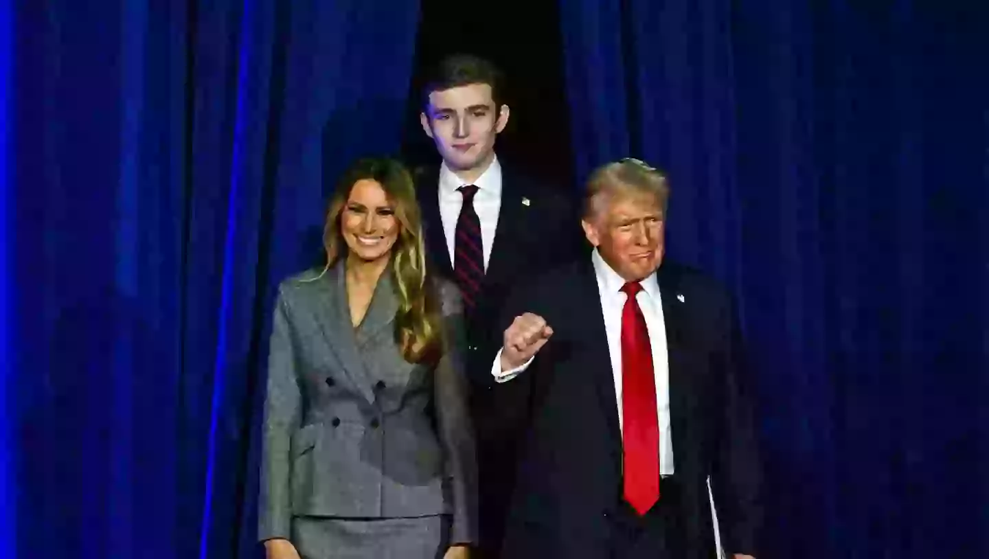 Donald Trump's teenage son Barron is noticeably much taller than his parents (JIM WATSON/AFP via Getty Images)