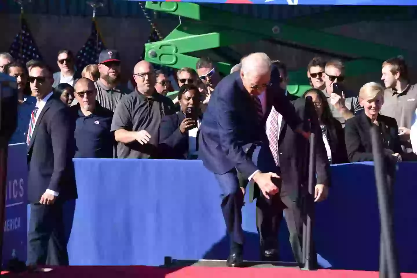 Joe Biden also fell over during his stint in the White House (Kyle Mazza/Anadolu via Getty Images)