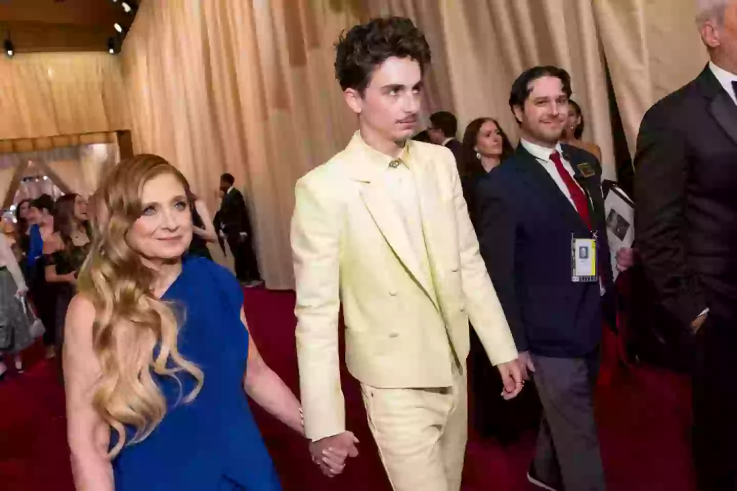The actor also brought his mum along to the Academy Awards, who opted to sit next to him when his category was called (Emma McIntyre/Getty Images)