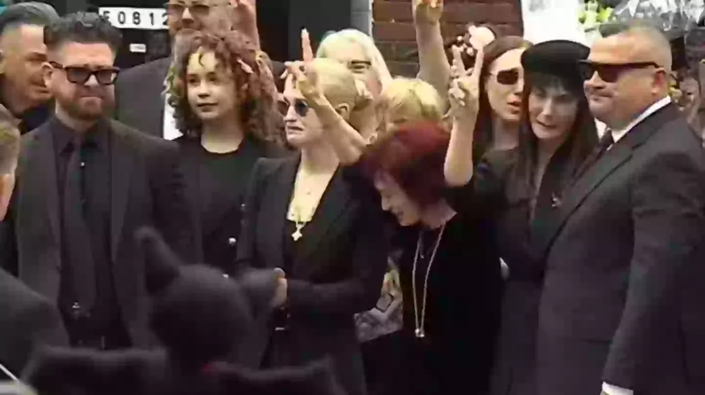 Sharon Osbourne could be seen making the gesture (BBC)