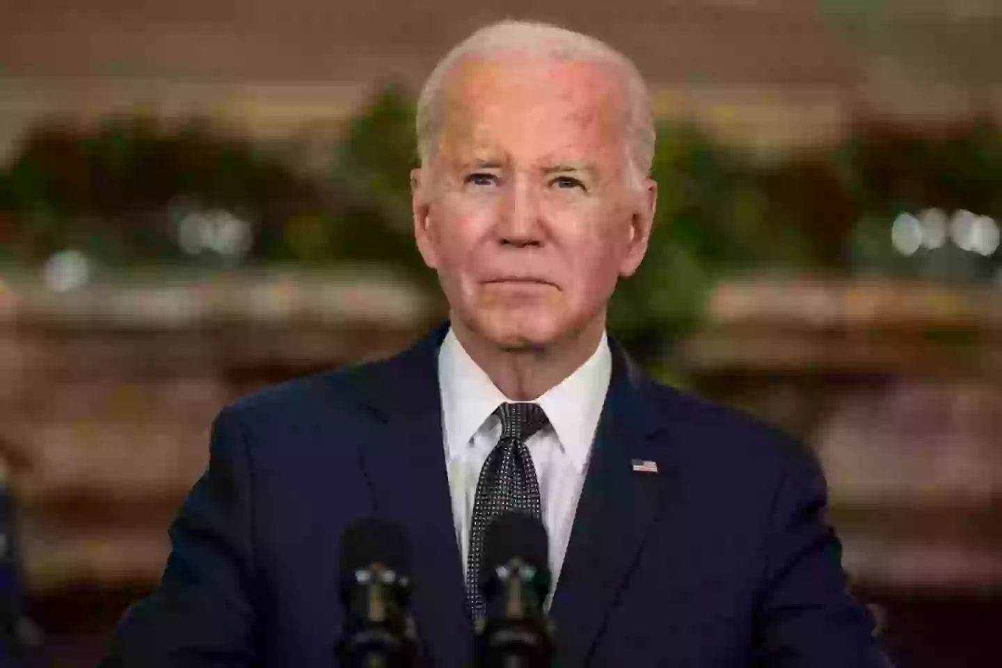 Trump's apparent support of the conspiracy theory comes just weeks after Joe Biden announced he had an 'aggressive form of cancer' (Kent Nishimura/Getty Images)