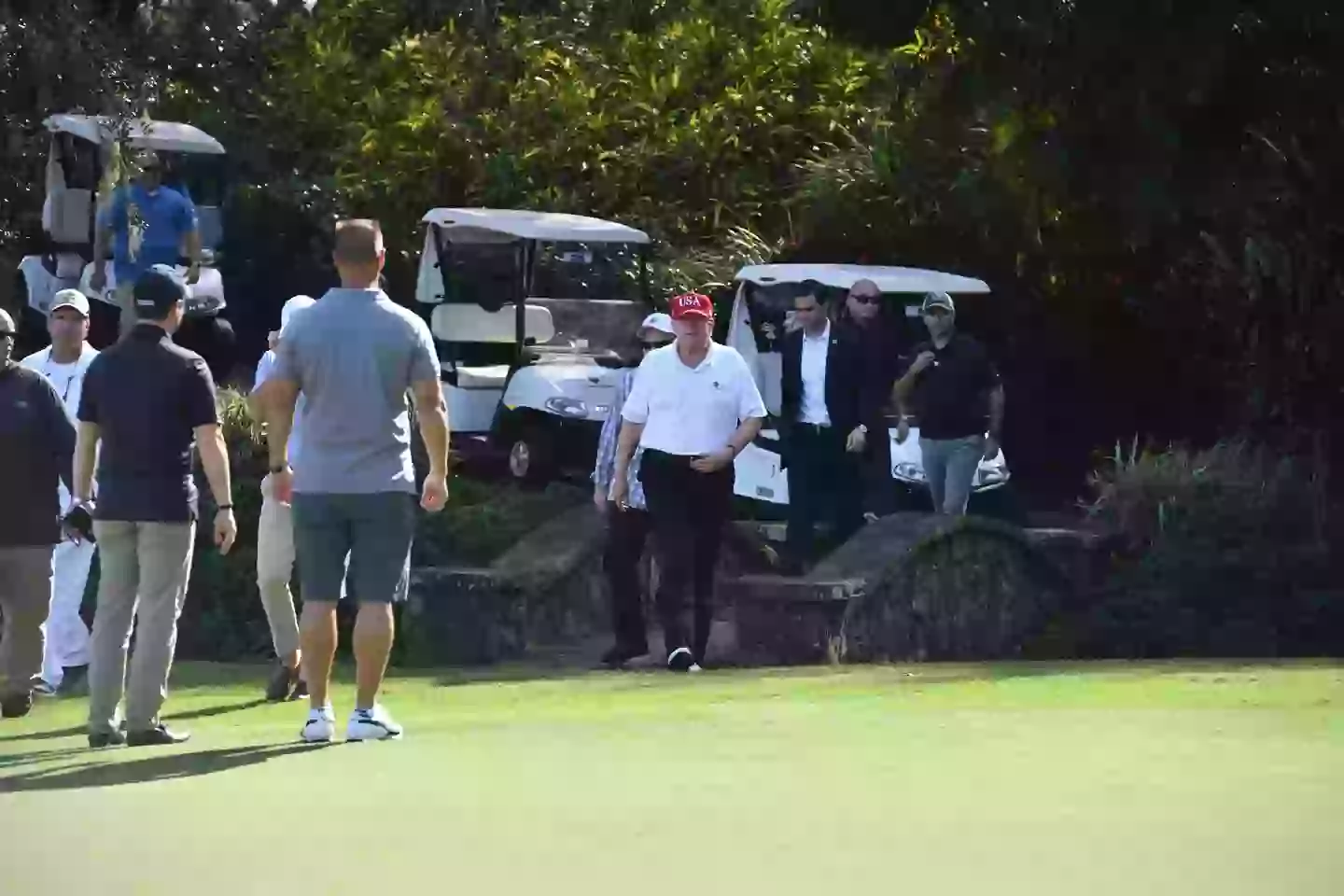 Trump at the Trump International Golf Course in Mar-a-Lago (NICHOLAS KAMM/AFP via Getty Images)