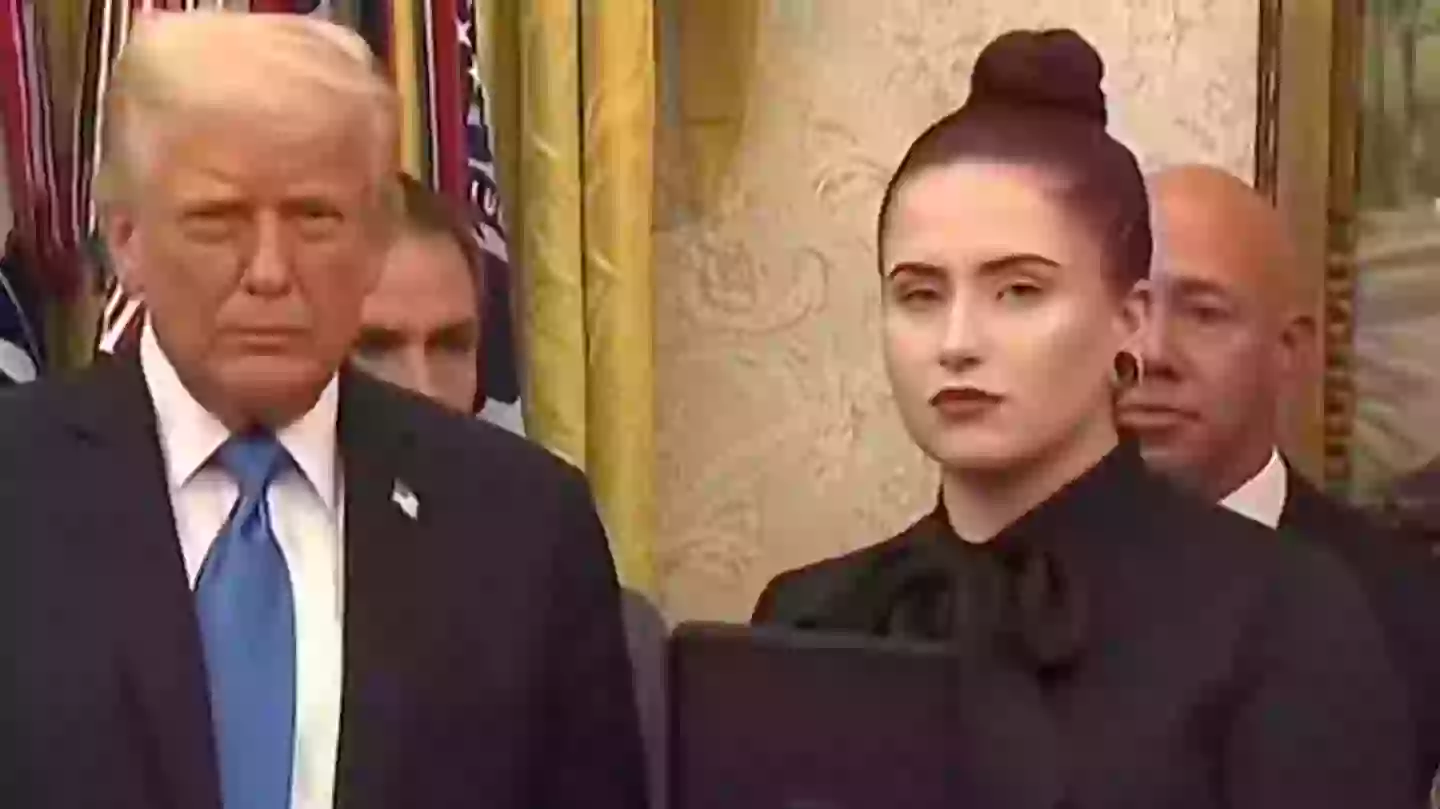 People spot woman’s hilarious reaction to meeting Donald Trump after accepting medal on late father’s behalf