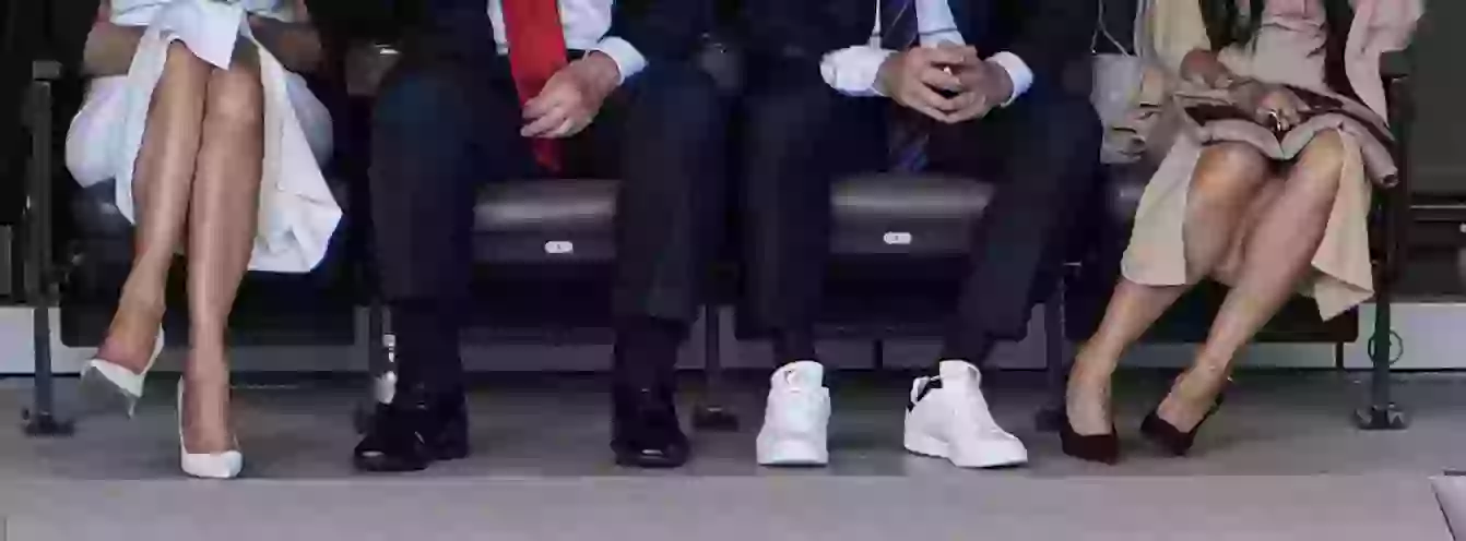 Images of Trump's ankles have gone viral (Lokman Vural Elibol/Anadolu via Getty Images)