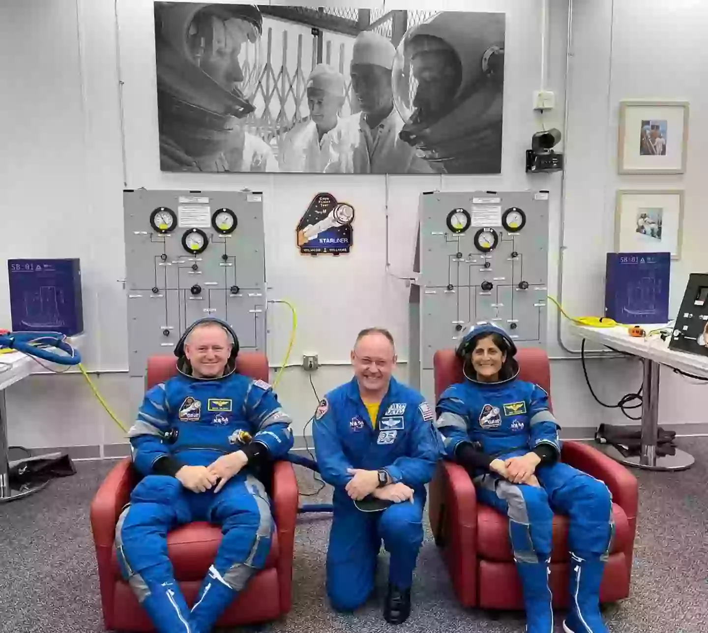Williams and Wilmore, pictured during a 'dress rehearsal' last April (Instagram/@nasaastronauts)