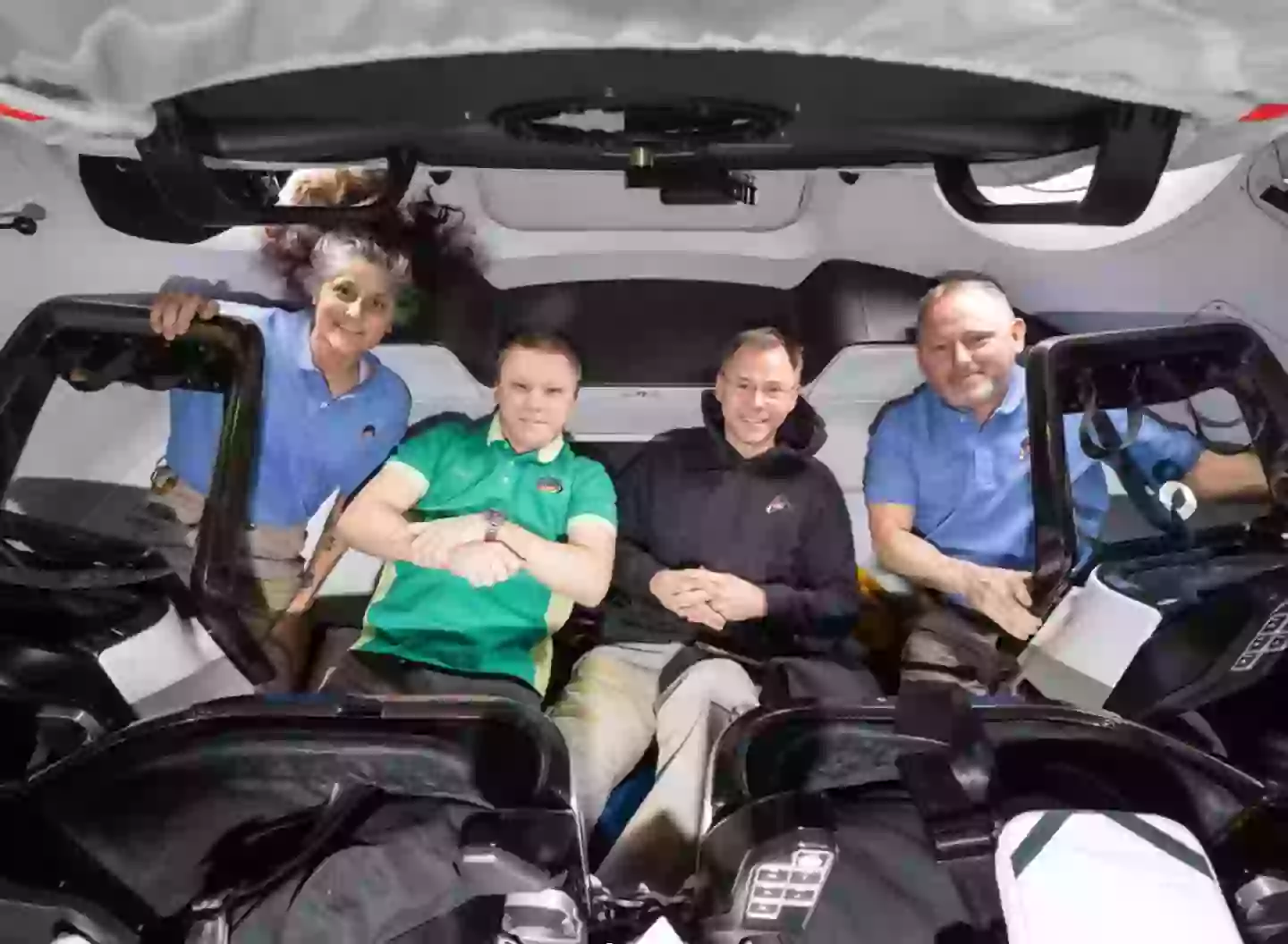 Williams and Winmore with Roscosmos cosmonaut Aleksandr Gorbunov and NASA astronaut Nick Hague last month (Instagram/@iss)