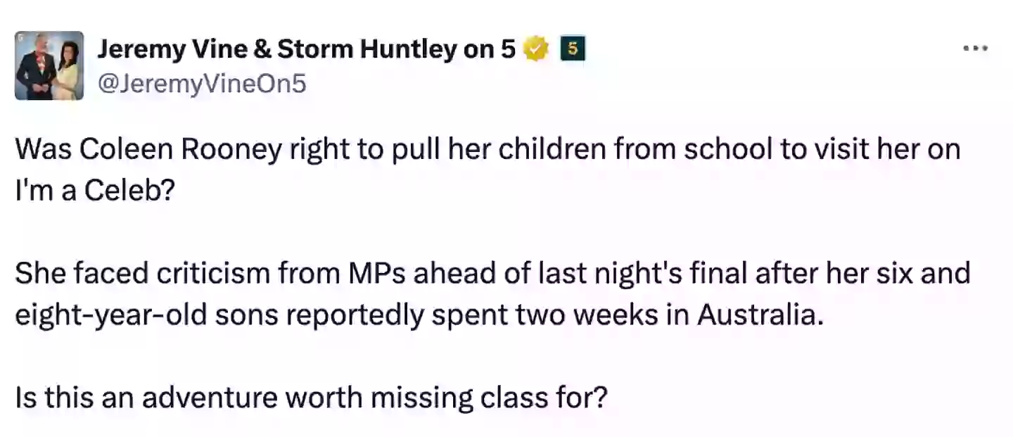 ITV viewers hit out against the tweet (X/@JeremyVineOn5)