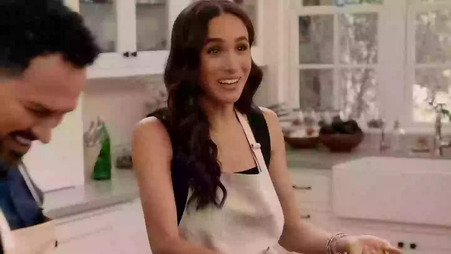 Meghan discutiu seu sobrenome real no show (Netflix)