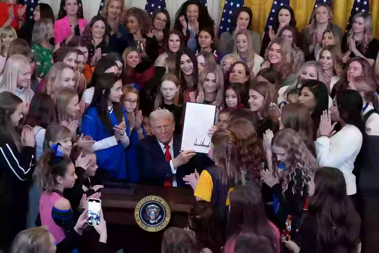 Trump signed his new transgender policy last week (Andrew Harnik/Getty Images)