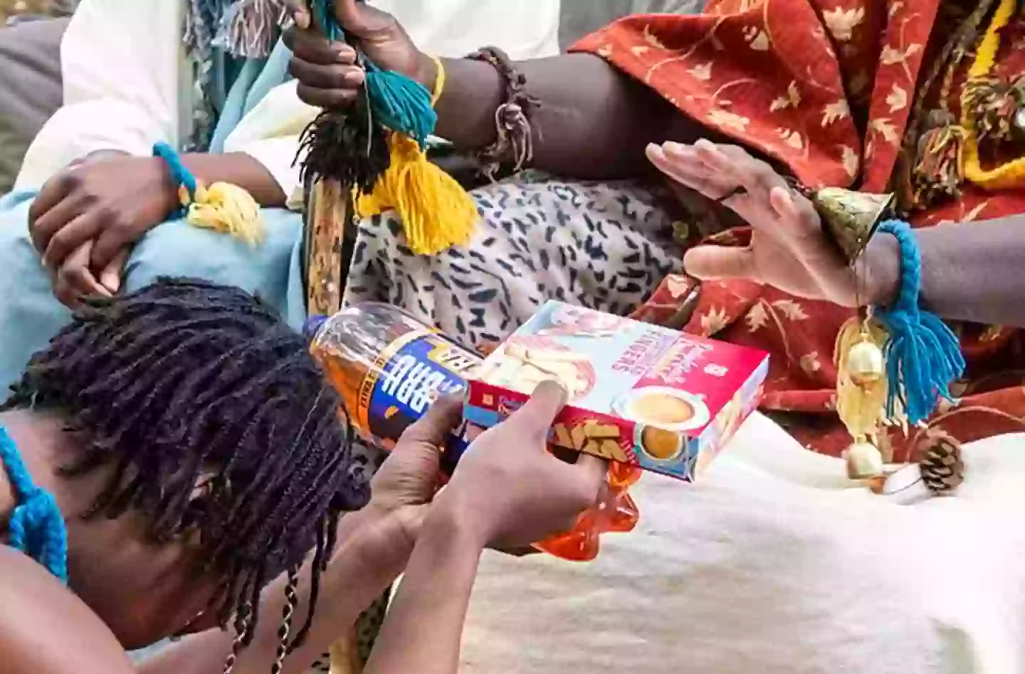 She has been seen offering food to the 'King' and 'Queen' (SWNS)