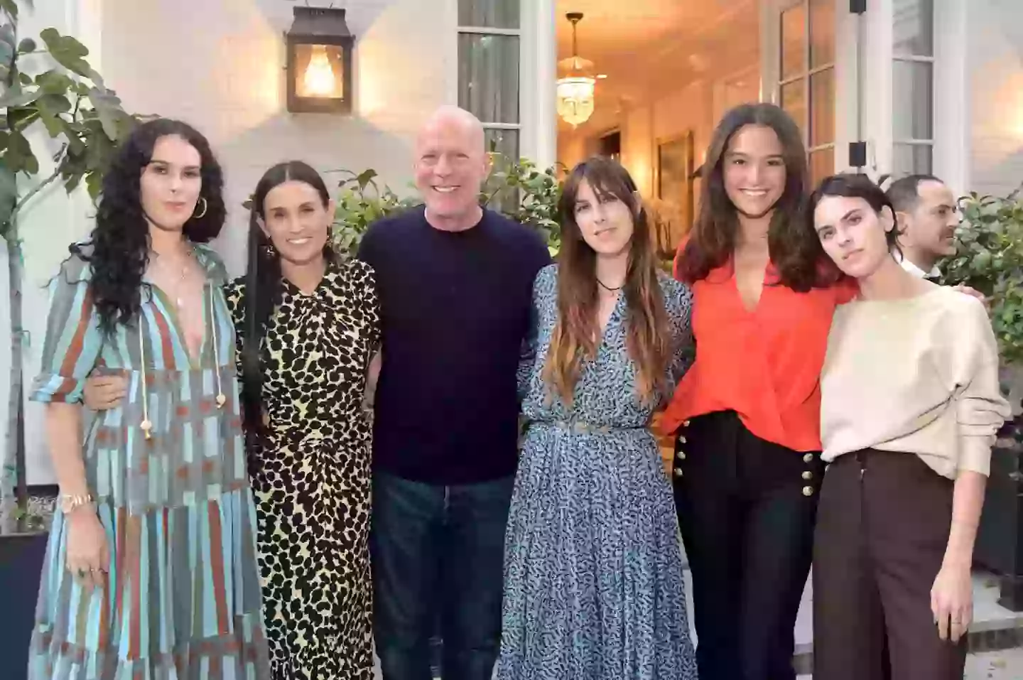 Emma Heming Willis, Bruce Willis and Demi Moore and daughters Rumer Willis, Scout Willis and Tallulah Willis (Stefanie Keenan/Getty Images for goop)