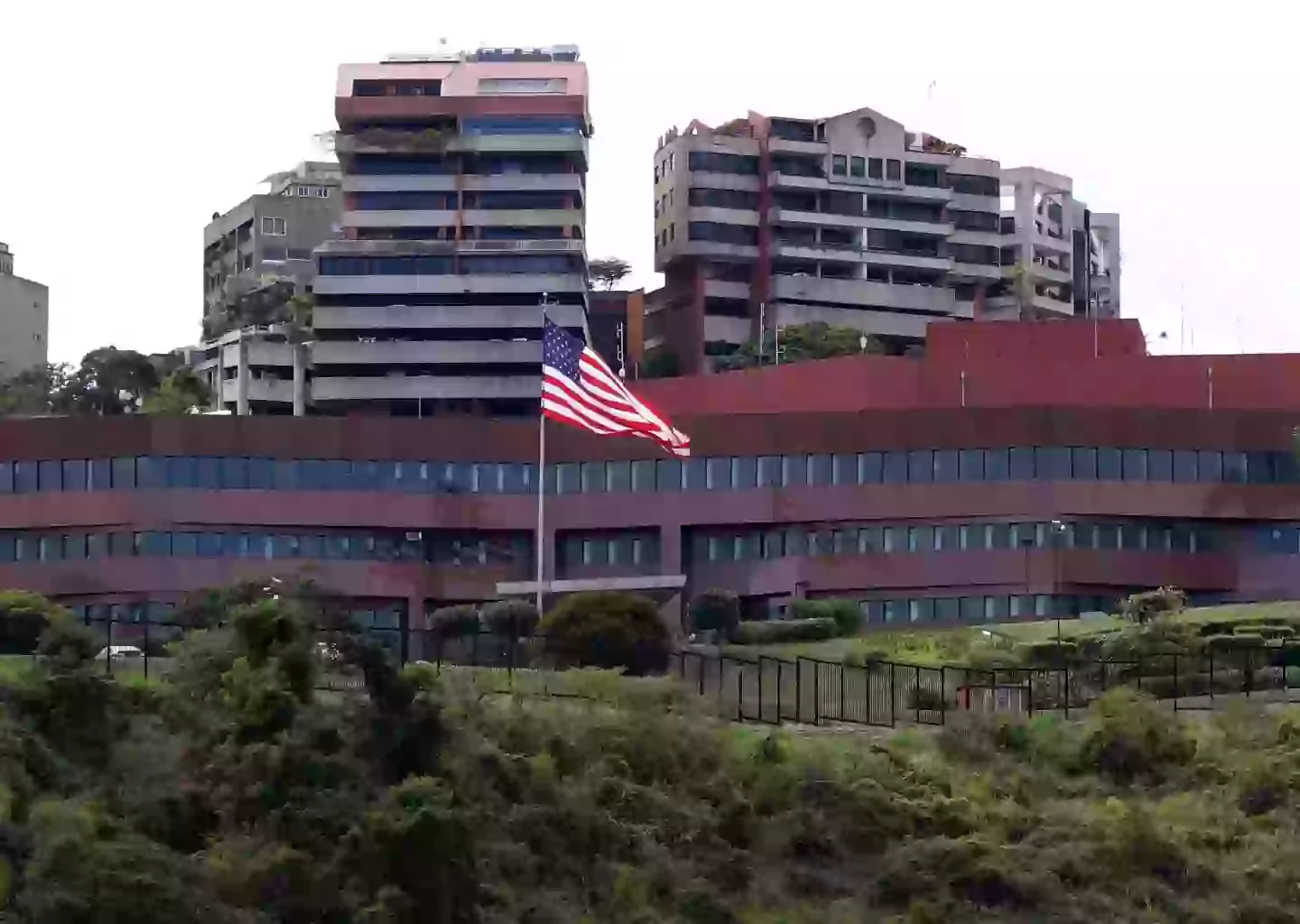 Diplomatic personnel left the United States embassy in Caracas in 2019 (Lokman Ilhan/Anadolu Agency/Getty Images)
