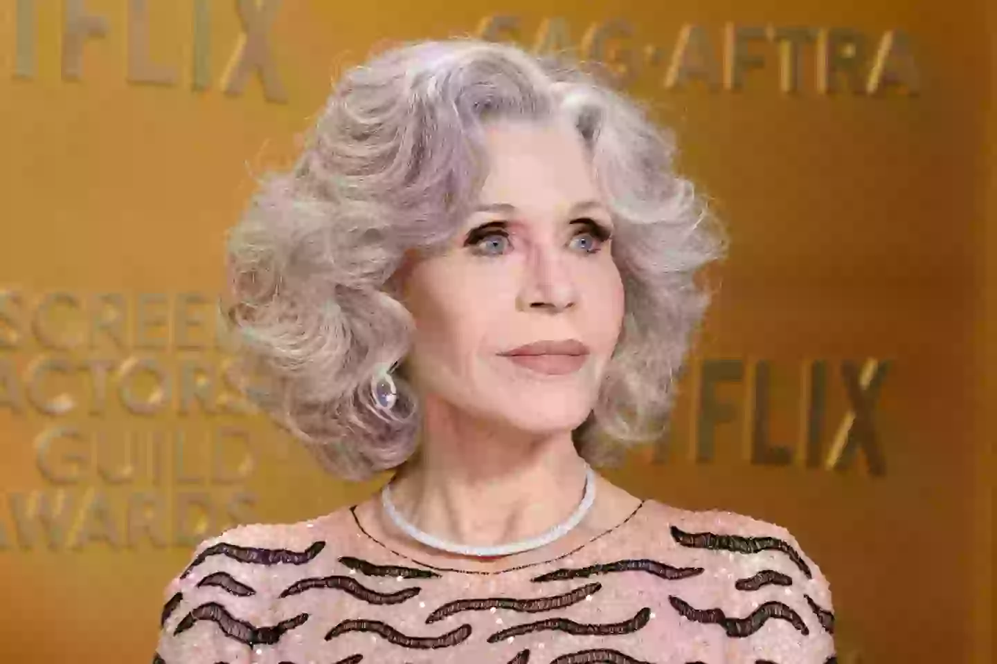 Jane Fonda was awarded the SAG Lifetime Achievement Award on Sunday (Taylor Hill/FilmMagic)