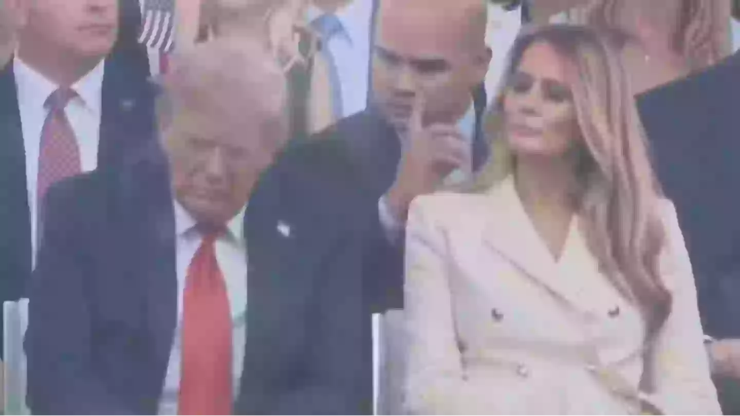 People can't believe their eyes after Trump appears to fall asleep during own military parade