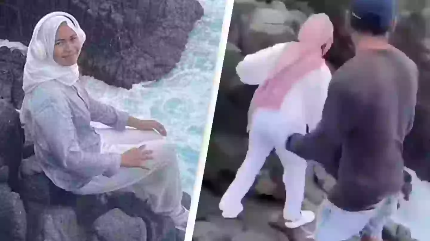 Chilling photo shows 18-year-old girl's final moments just before she's washed away to her death