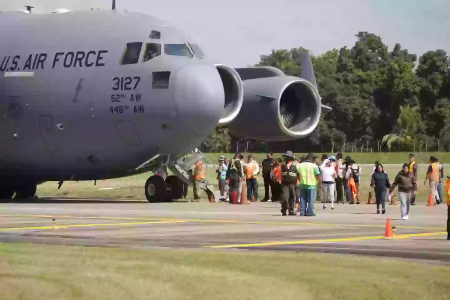 Deported migrants arriving in Honduras on January 31 under Trump's orders (Emilio Flores/Anadolu via Getty Images)