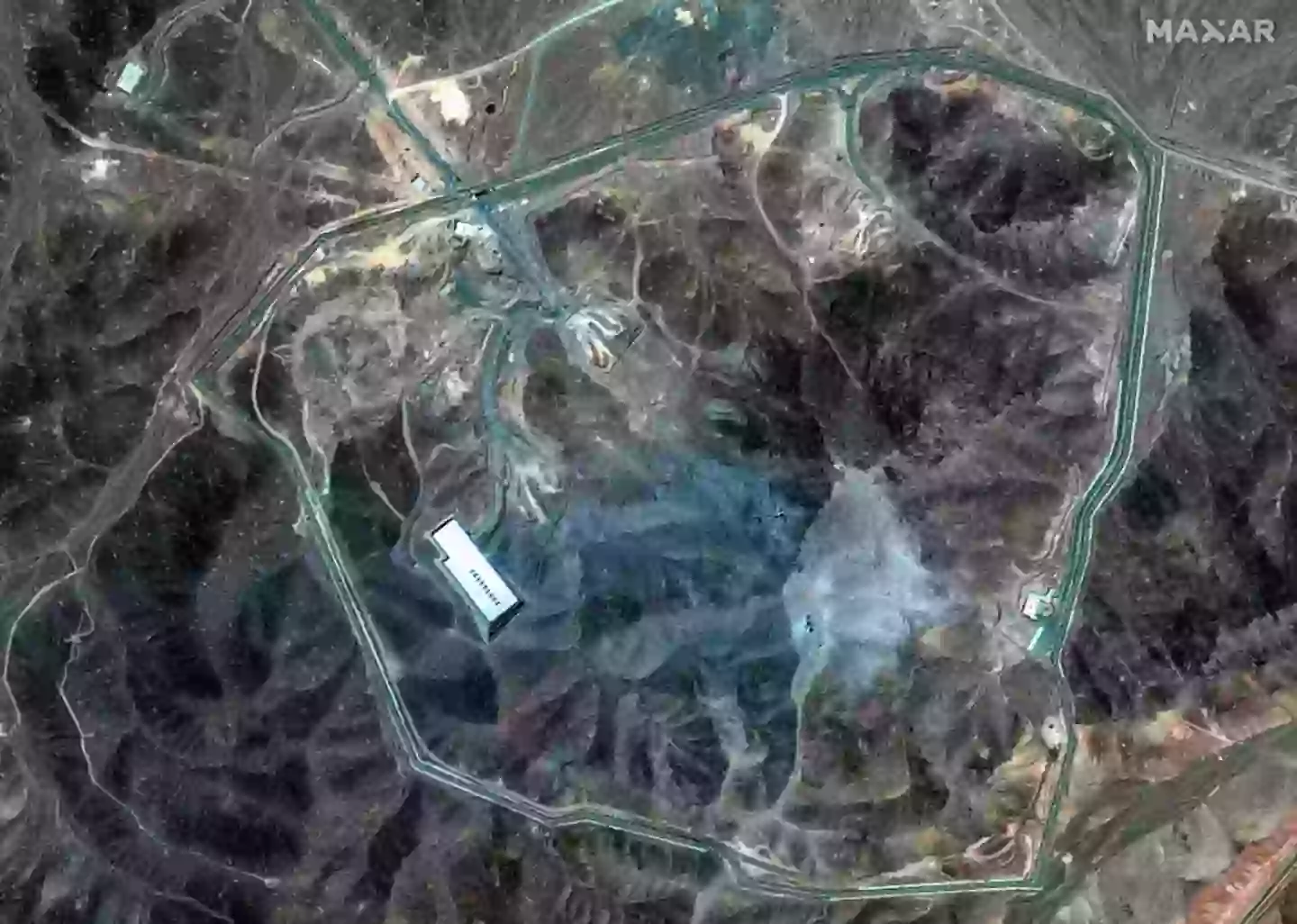 The US struck three targets in Iran over the weekend (Satellite image (c) 2025 Maxar Technologies/Getty)