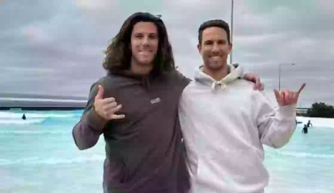 Callum and Jake at Urban surf in Melbourne in 2023 (Instagram)