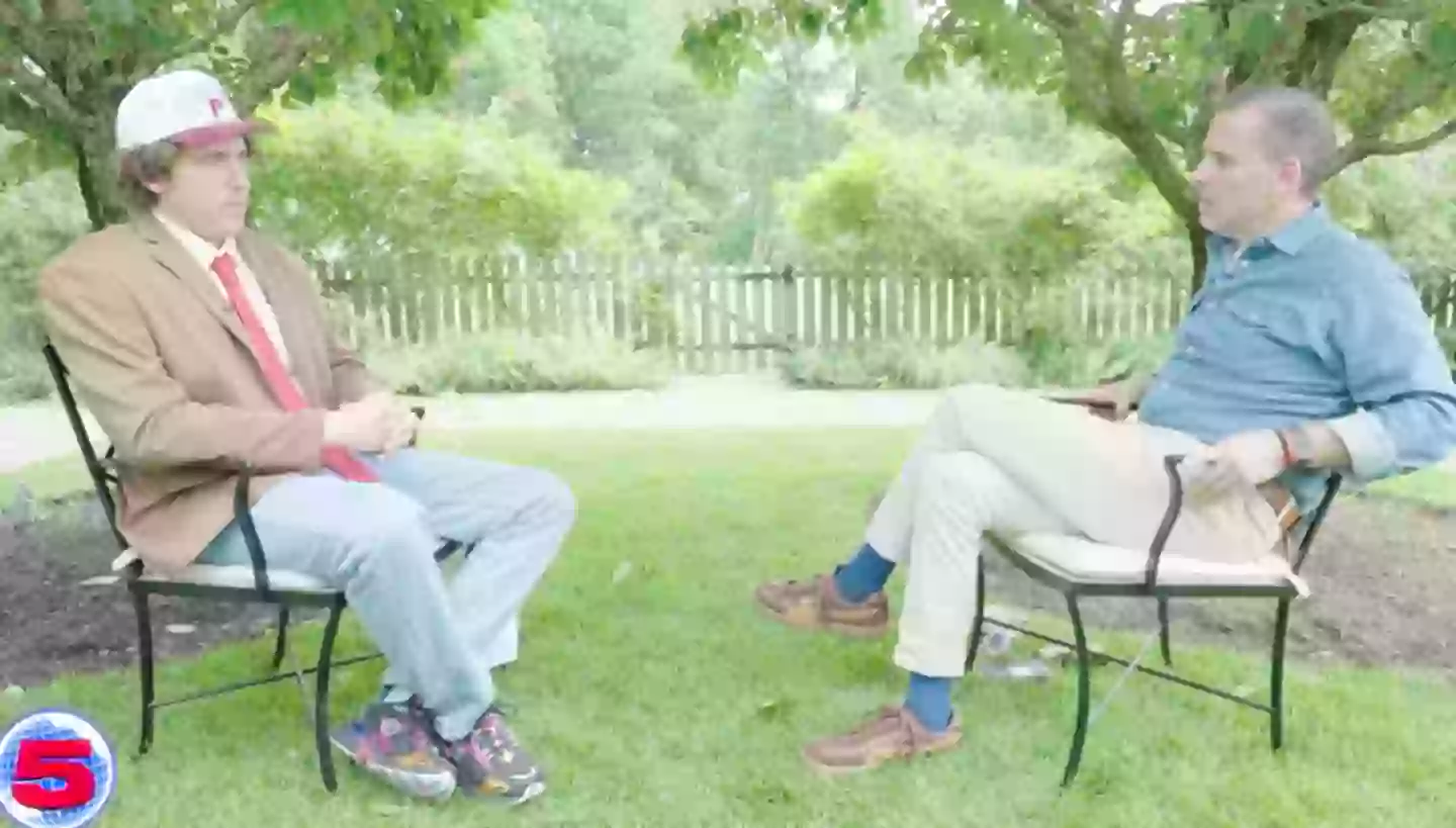 Hunter appeared on Channel 5 to talk about his past (Channel 5 with Andrew Callaghan/YouTube)