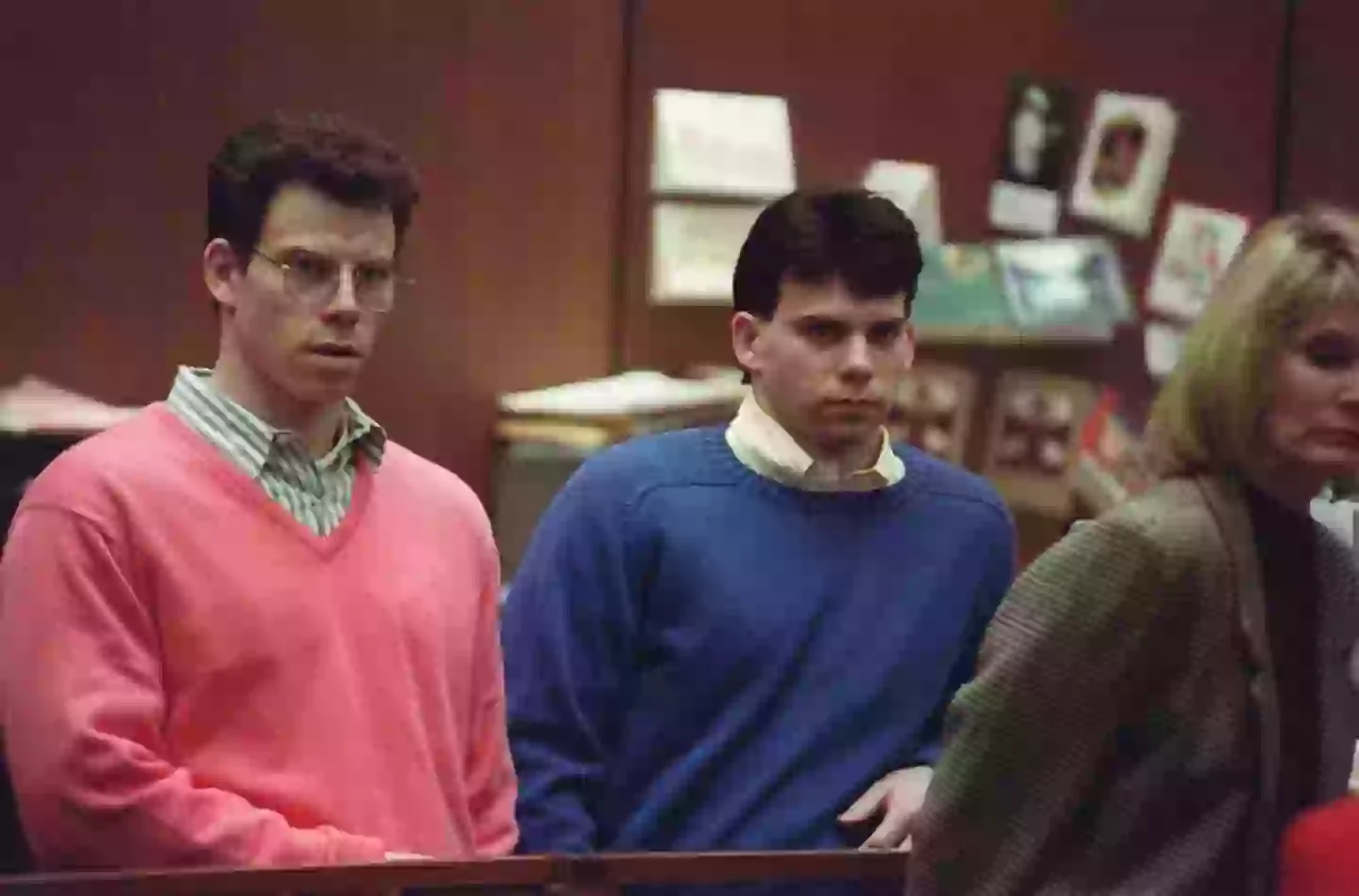 Erik and Lyle Menendez pictured at a pre-trial hearing in 1992 (VINCE BUCCI/AFP via Getty Images)