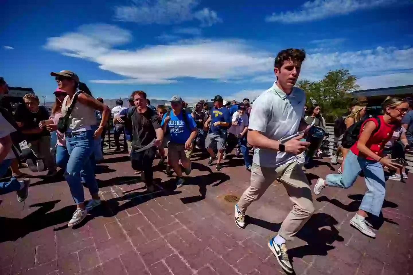 Crowds frantically scattered after the single shot was fired (Trent Nelson/The Salt Lake Tribune/Getty Images)