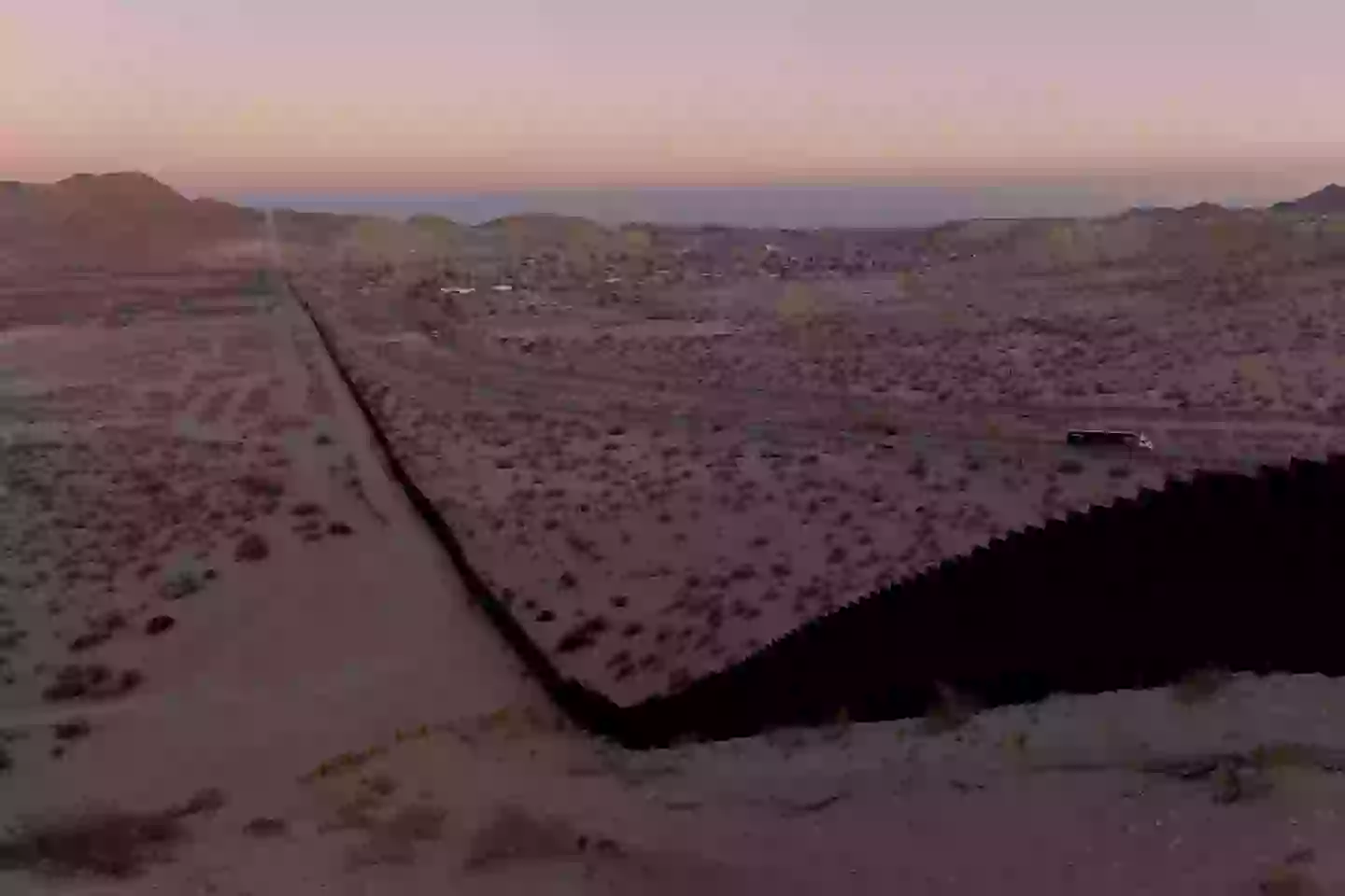 A portion of the border wall overlooking New Mexico, Texas, and Cuidad Juarez, Mexico (Anna Watts For The Washington Post via Getty Images)
