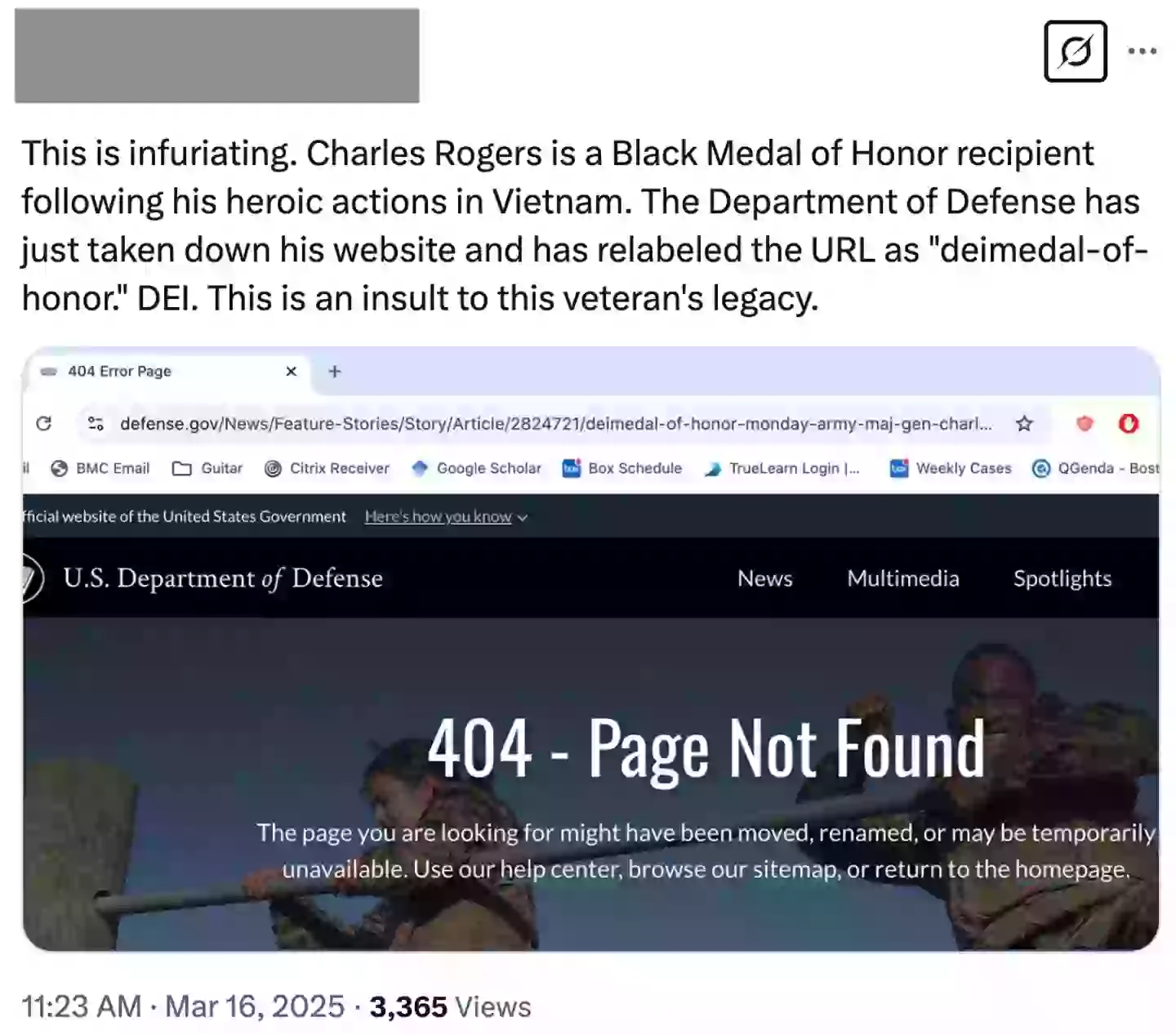 Internet users criticized the DoD for its actions (X/@SpencerWilsonMD)
