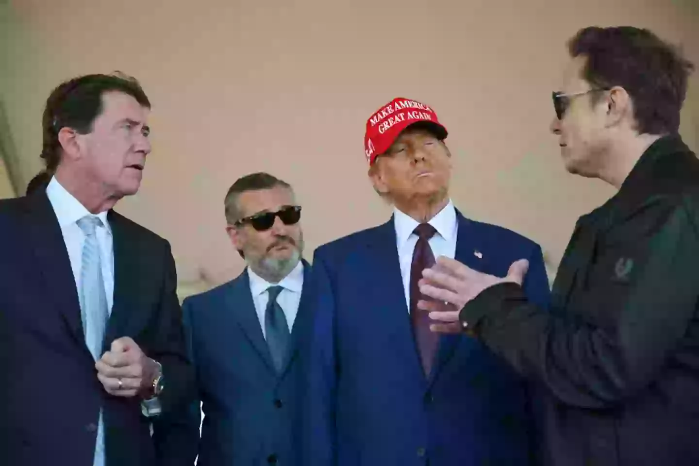 Sen. Bill Hagerty, Sen. Ted Cruz, President Donald Trump and Elon Musk pictured together in November (Brandon Bell/Getty Images)