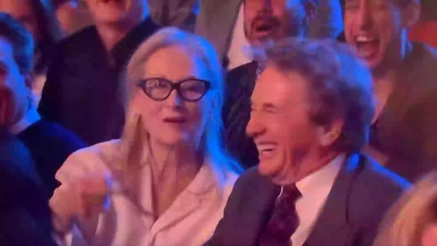 Fans losing it over Meryl Streep's NSFW gesture while sitting with Martin Short at SNL 50th anniversary concert