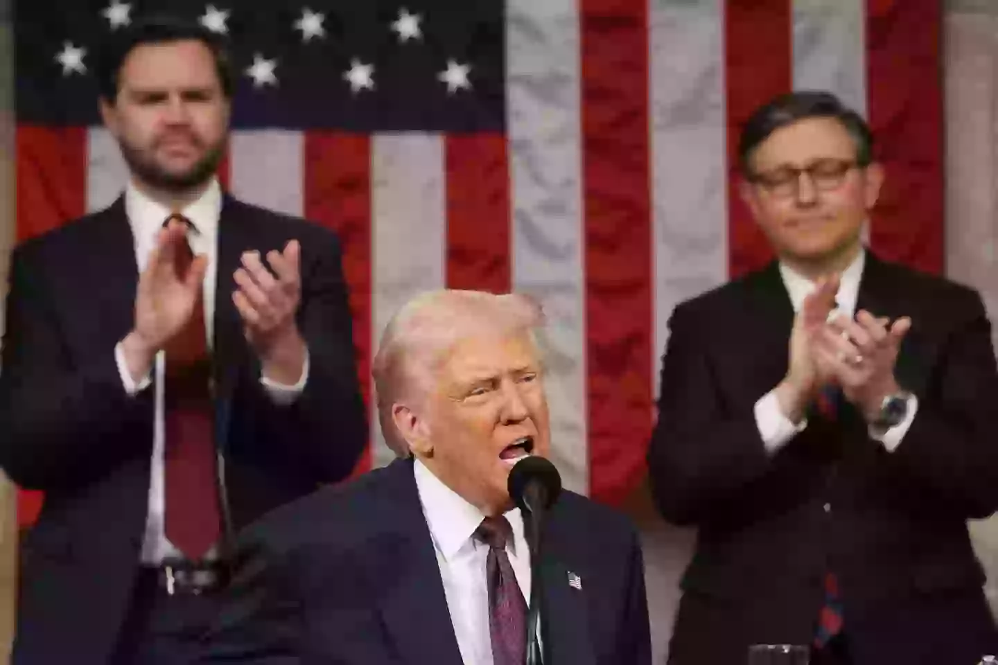 JD Vance watching on as Donald Trump delivered his speech to Congress (Win McNamee/Getty Images)