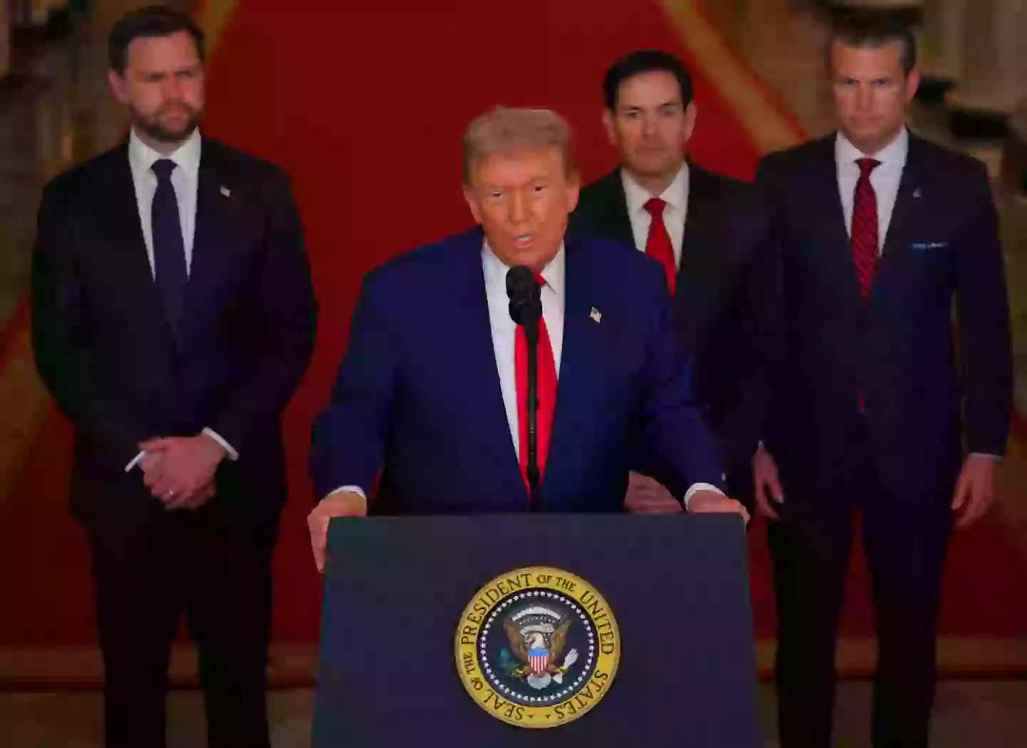 Donald Trump addressed the nation after the missiles were launched (Carlos Barria - Pool/Getty Images)