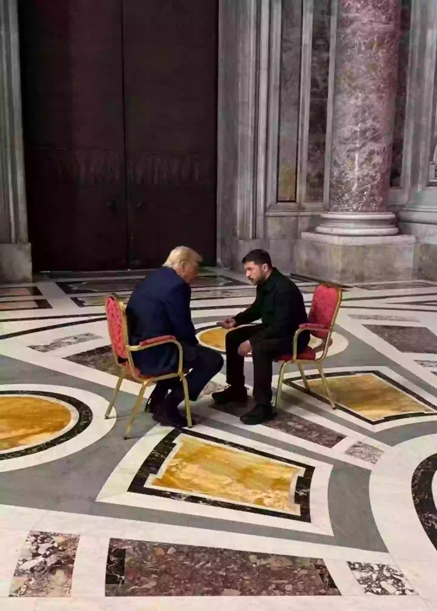 Trump and Zelenskyy took a moment during Pope Francis' funeral to discuss the war in Eastern Europe (X/@ZelenskyyUa)