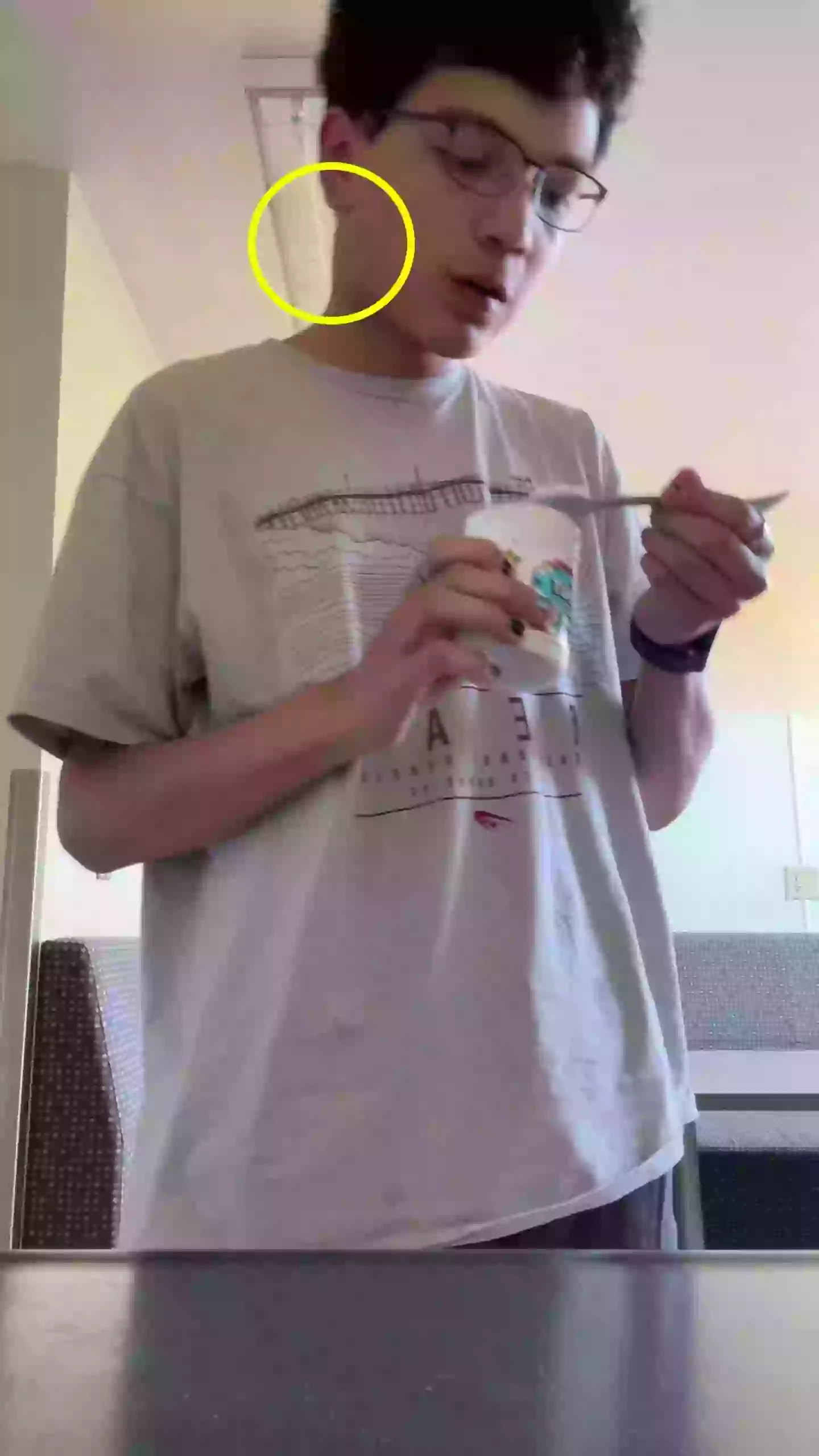 Over time, he spotted his neck looked 'curvy' (Kennedy News)