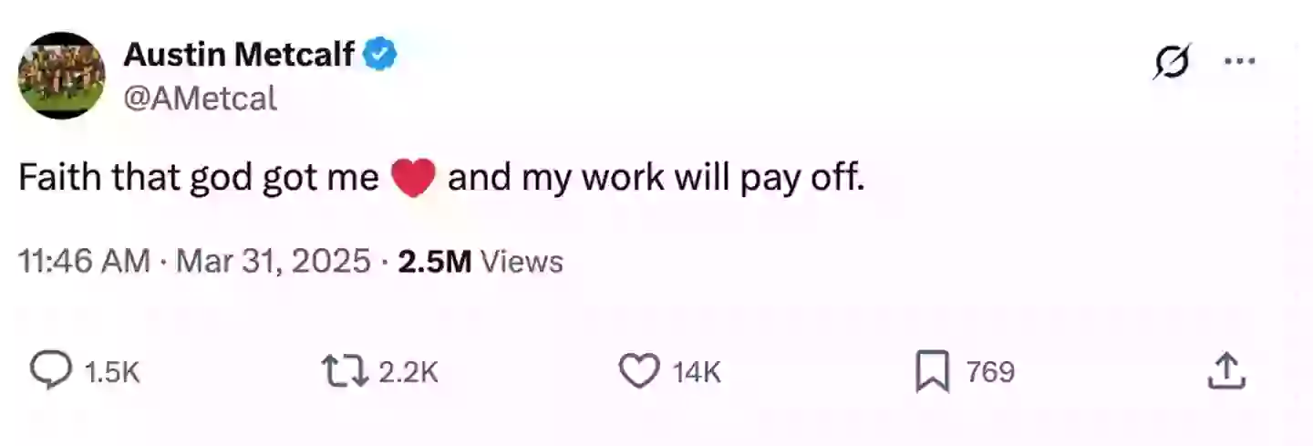 Austin Metcalf's final social media post (Twitter/ @AMetcal)