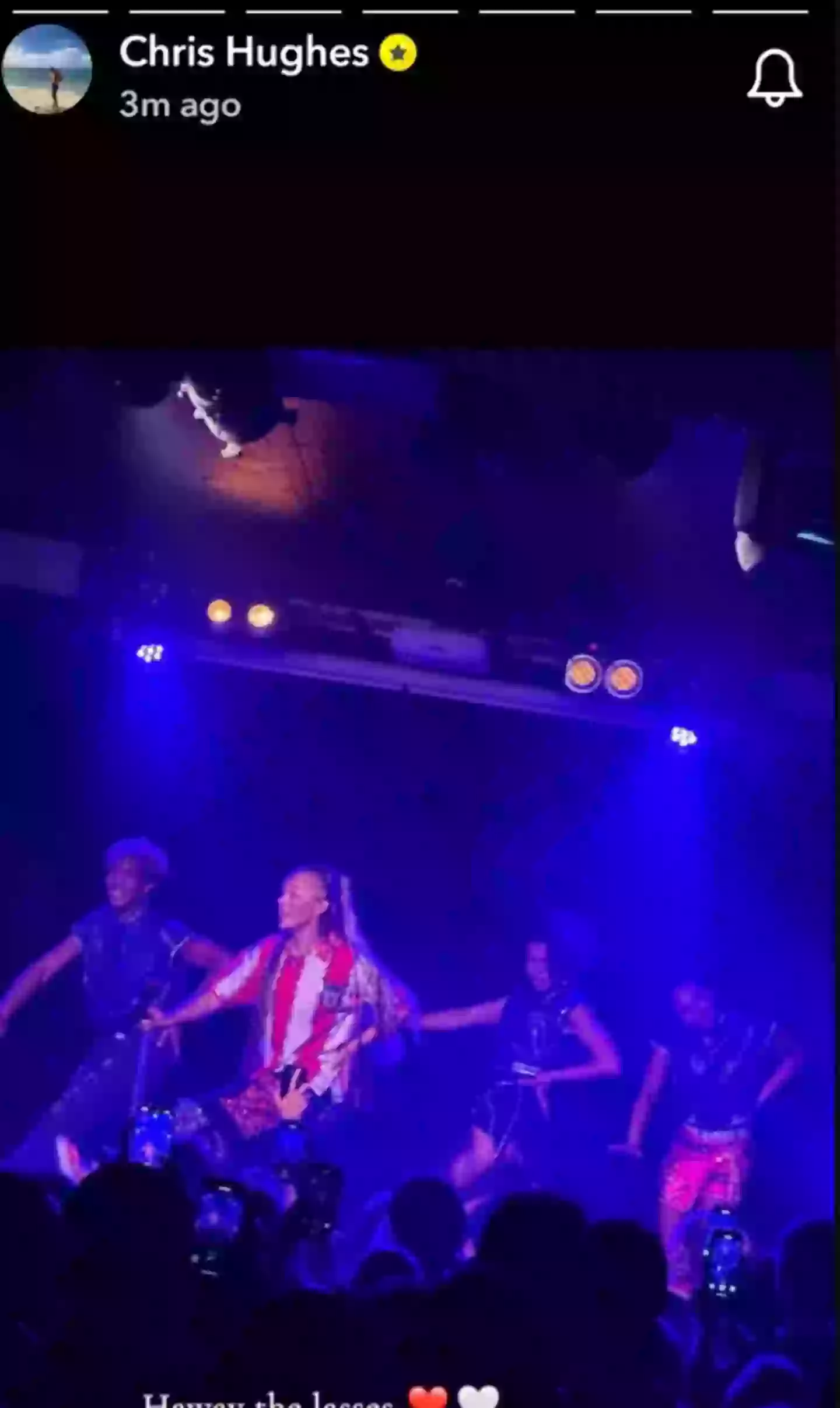 JoJo recently wore a bedazzled Sunderland AFC shirt at her London gig (Snapchat/Chris Hughes)