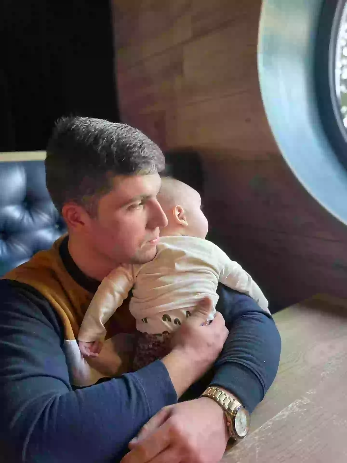 Michael with his only son, Jacob (SWNS)