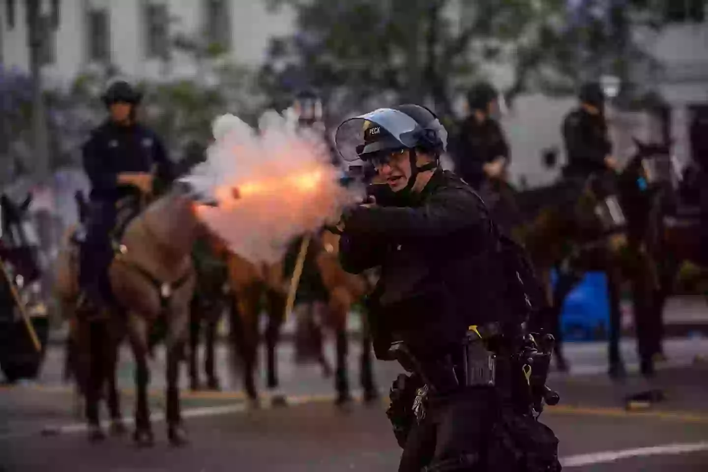 Protests erupted in Downtown LA (Apu Gomes/Getty Images)