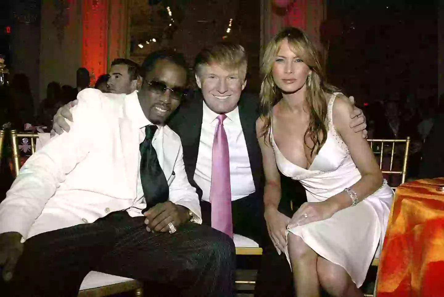Sean 'Diddy' Combs, Donald Trump and Melania Trump pictured back in 2005 (Johnny Nunez/WireImage)