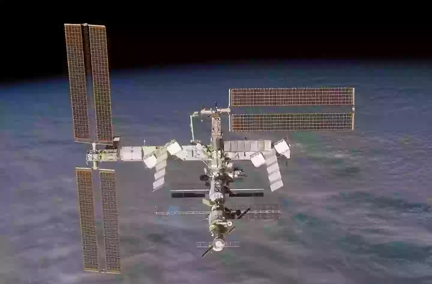 The International Space Station is seen from the Space Shuttle Discovery after undocking from the station back in 2006 (NASA via Getty Images)