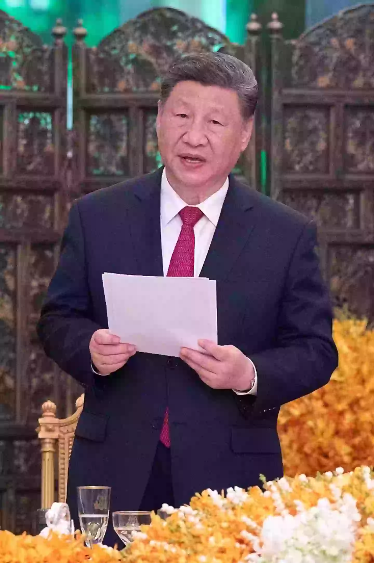 China's President Xi Jinping has hit back by inflicting tariffs on US goods (POOL/AFP via Getty Images)