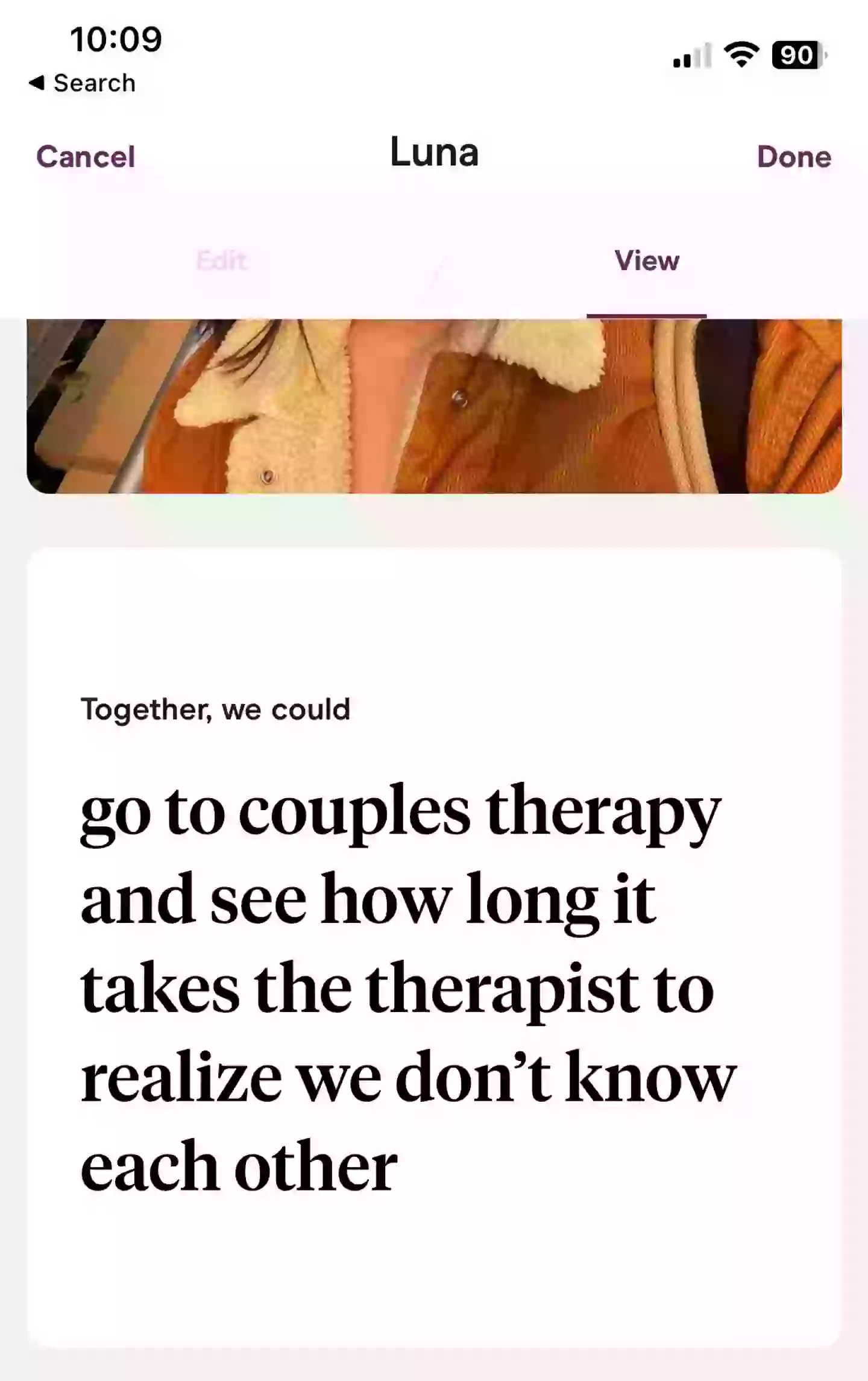 The Hinge prompt that started it all.