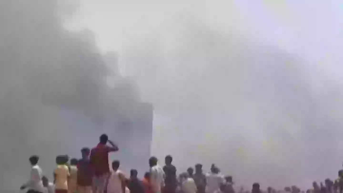 Emergency services rushed to the site following the crash (Sky News)